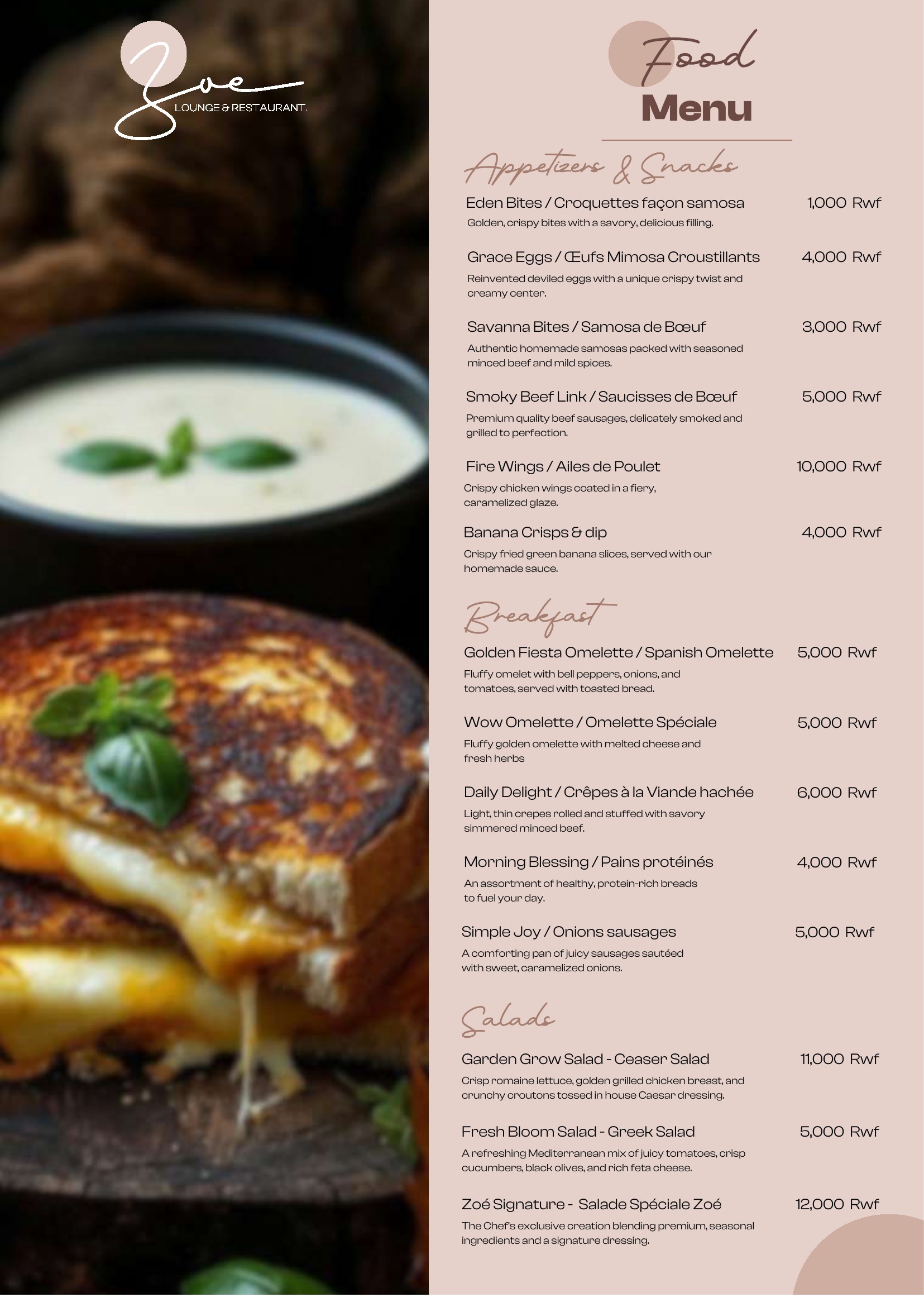Zoé Lounge & Restaurant menu — page 5