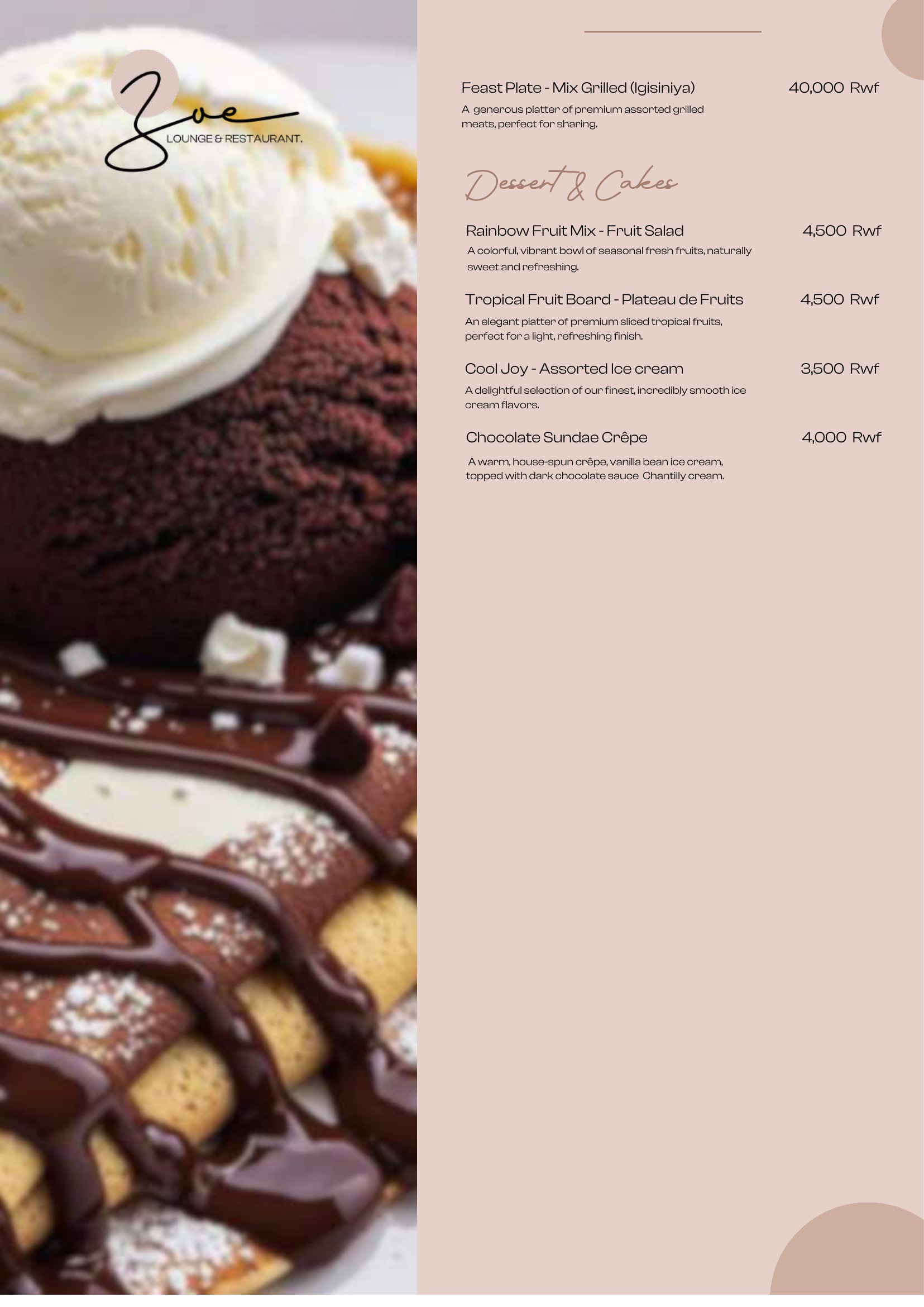 Zoé Lounge & Restaurant menu — page 8